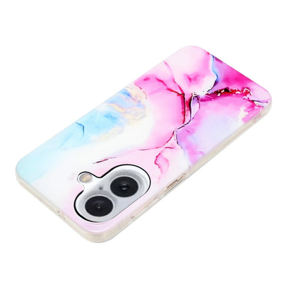 For iPhone 16 Plus IMD Marble TPU Phone Case(Pink Blue) - iPhone 16 Plus Cases by buy2fix | Online Shopping UK | buy2fix