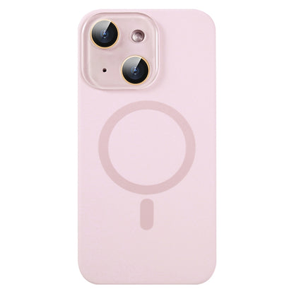 For iPhone 14 MagSafe Liquid Silicone Full Coverage Phone Case with Lens Film(Pink) - iPhone 14 Cases by buy2fix | Online Shopping UK | buy2fix