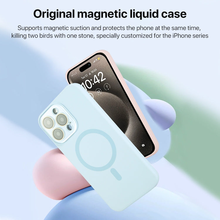 For iPhone 13 Pro MagSafe Liquid Silicone Full Coverage Phone Case with Lens Film(White) - iPhone 13 Pro Cases by buy2fix | Online Shopping UK | buy2fix