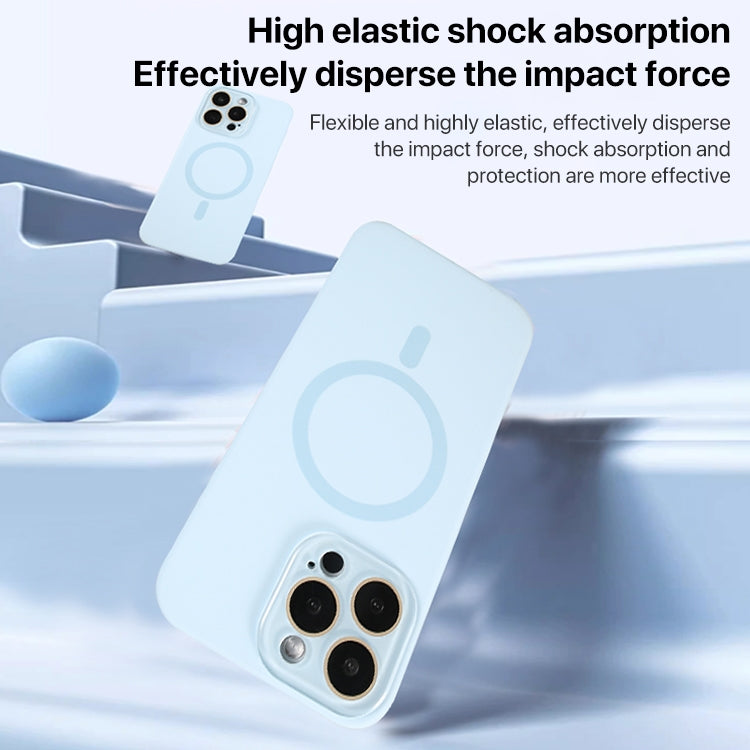 For iPhone 15 MagSafe Liquid Silicone Full Coverage Phone Case with Lens Film(White) - iPhone 15 Cases by buy2fix | Online Shopping UK | buy2fix