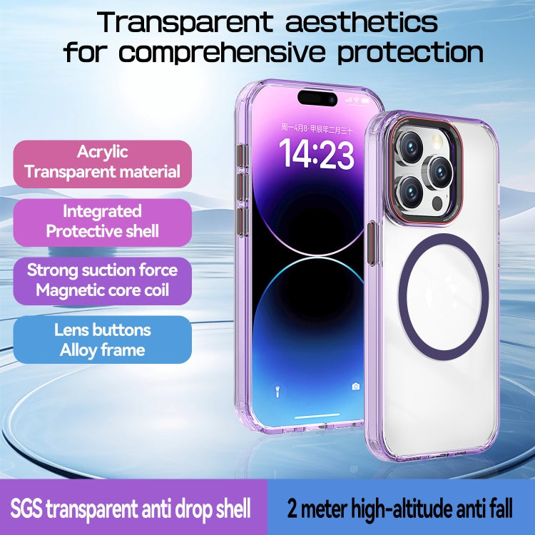 For iPhone 15 Crystal TPU Hybrid PC MagSafe Phone Case(Transparent) - iPhone 15 Cases by buy2fix | Online Shopping UK | buy2fix