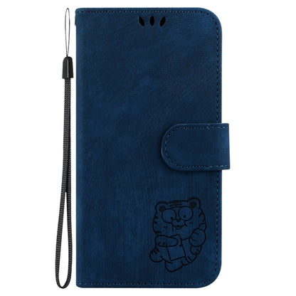 For Samsung Galaxy S25+ 5G Little Tiger Embossed Leather Phone Case(Dark Blue) - Galaxy S25+ 5G Cases by buy2fix | Online Shopping UK | buy2fix