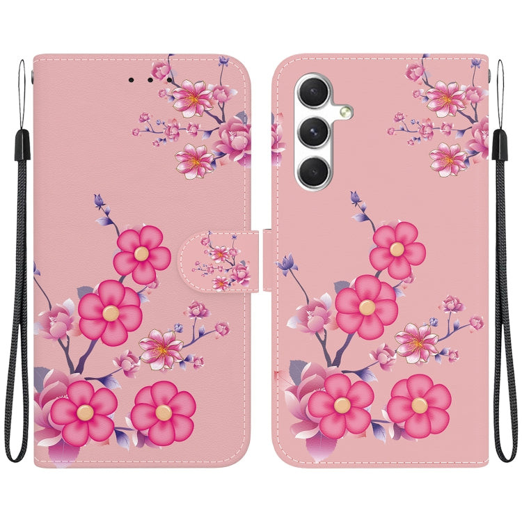 For Samsung Galaxy S25+ 5G Crystal Texture Colored Drawing Leather Phone Case(Cherry Blossoms) - Galaxy S25+ 5G Cases by buy2fix | Online Shopping UK | buy2fix