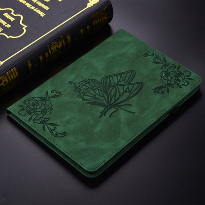 For Huawei MatePad SE 11 2024 Butterfly Flower Embossed Leather Tablet Case(Green) - Huawei by buy2fix | Online Shopping UK | buy2fix