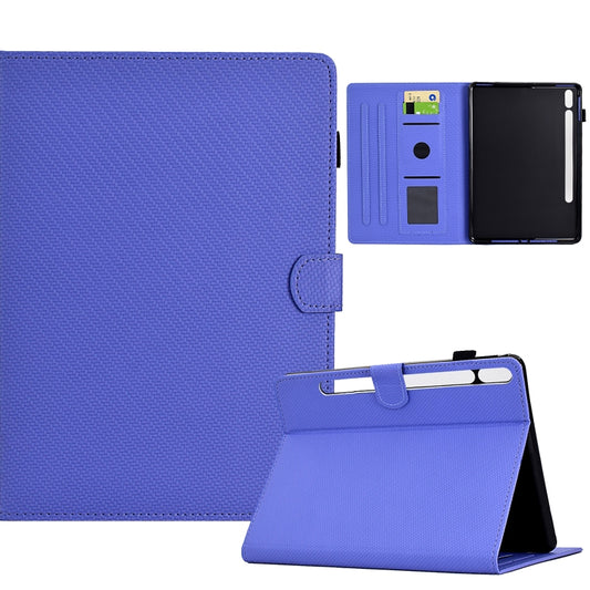 For Samsung Galaxy Tab S9 / S9 FE Solid Color Fiber Texture Smart Tablet Leather Case(Purple) - Galaxy Tab S9 Cases by buy2fix | Online Shopping UK | buy2fix