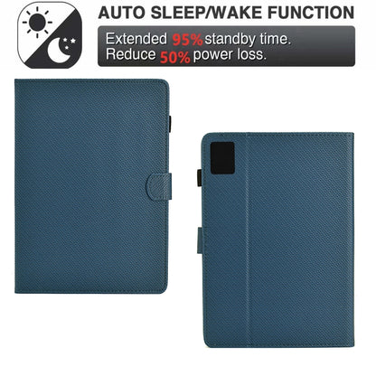 For Lenovo Tab M11 / Xiaoxin Pad 2024 Solid Color Fiber Texture Smart Tablet Leather Case(Royal Blue) - Lenovo by buy2fix | Online Shopping UK | buy2fix