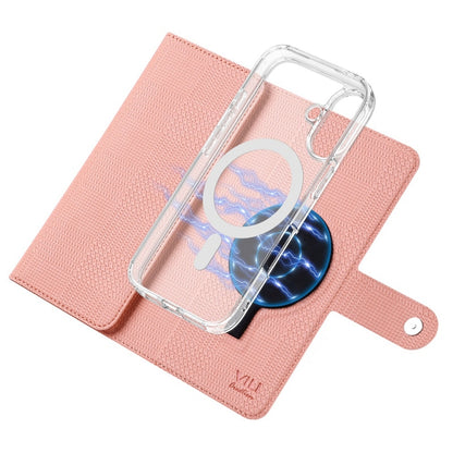 For iPhone 16 Pro ViLi GHA-C Series RFID MagSafe Magnetic Flip Leather Phone Case(Pink) - iPhone 16 Pro Cases by ViLi | Online Shopping UK | buy2fix