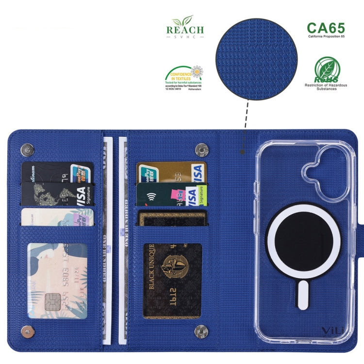 For iPhone 14 Pro ViLi GHA-C Series RFID MagSafe Magnetic Flip Leather Phone Case(Blue) - iPhone 14 Pro Cases by ViLi | Online Shopping UK | buy2fix