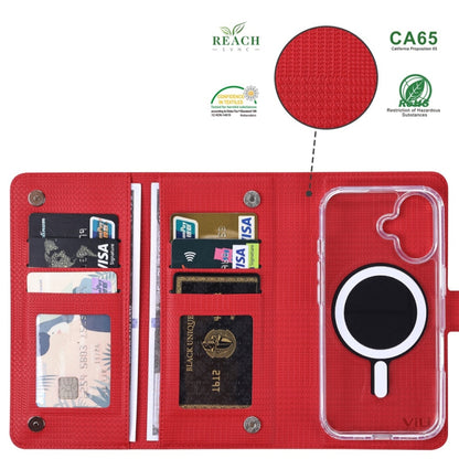 For iPhone 13 Pro ViLi GHA-C Series RFID MagSafe Magnetic Flip Leather Phone Case(Red) - iPhone 13 Pro Cases by ViLi | Online Shopping UK | buy2fix