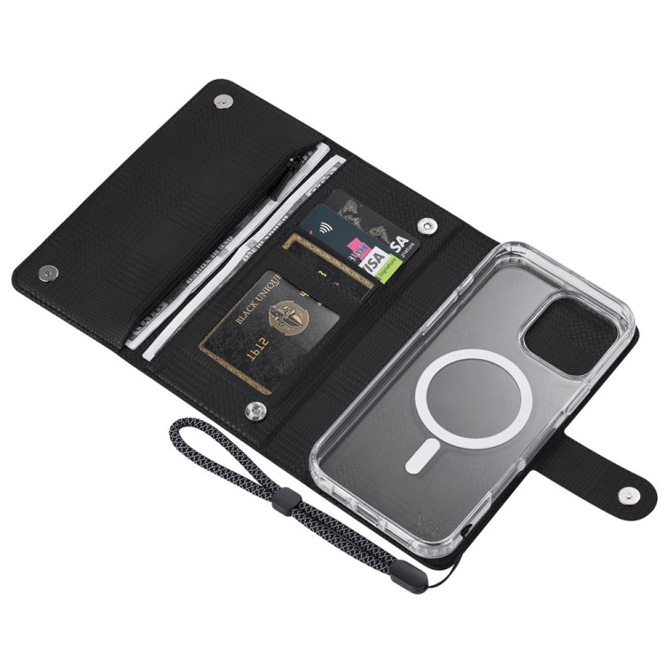 For iPhone 15 Pro Max ViLi GHB-C Series RFID MagSafe Magnetic Flip Leather Phone Case(Black) - iPhone 15 Pro Max Cases by ViLi | Online Shopping UK | buy2fix