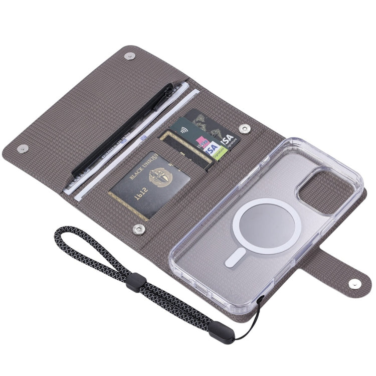 For iPhone 14 ViLi GHB-C Series RFID MagSafe Magnetic Flip Leather Phone Case(Grey) - iPhone 14 Cases by ViLi | Online Shopping UK | buy2fix