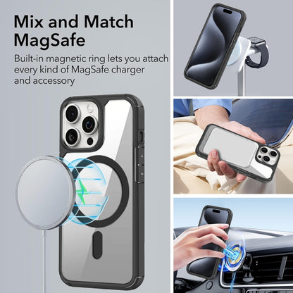 For iPhone 12 Pro MagSafe Acrylic Hybrid TPU Phone Case(Black) - iPhone 12 / 12 Pro Cases by buy2fix | Online Shopping UK | buy2fix