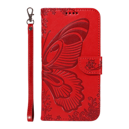 For Samsung Galaxy S25+ / S24+ 5G Swallowtail Butterfly Embossed Leather Phone Case(Red) - Galaxy S25+ 5G Cases by buy2fix | Online Shopping UK | buy2fix