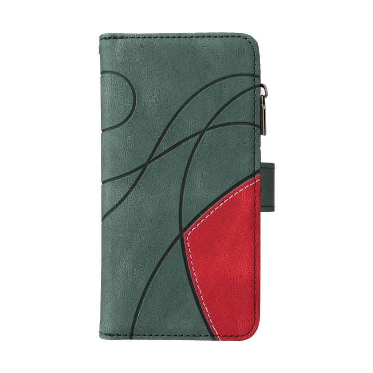 For iPhone 16 Plus Dual-color 9 Card Slots Zipper Wallet Leather Phone Case(Green) - iPhone 16 Plus Cases by buy2fix | Online Shopping UK | buy2fix