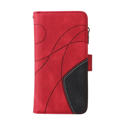 For iPhone 16 Pro Dual-color 9 Card Slots Zipper Wallet Leather Phone Case(Red) - iPhone 16 Pro Cases by buy2fix | Online Shopping UK | buy2fix