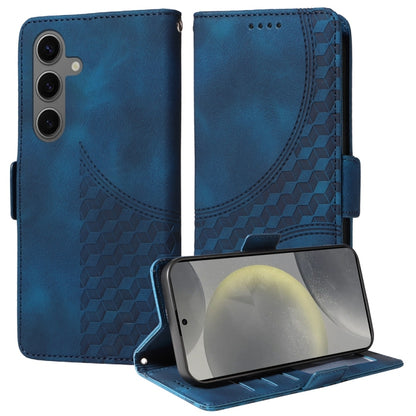 For Samsung Galaxy S25+ 5G Embossed Rhombus Starry Leather Phone Case(Blue) - Galaxy S25+ 5G Cases by buy2fix | Online Shopping UK | buy2fix