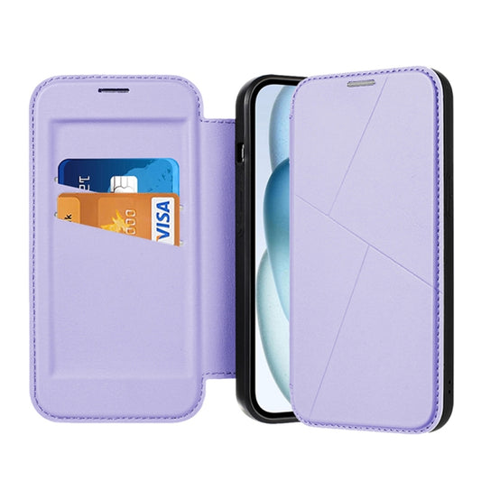 For iPhone 13 Pro Magnetic Armor Series RFID Card Slots Leather Phone Case(Purple) - iPhone 13 Pro Cases by buy2fix | Online Shopping UK | buy2fix