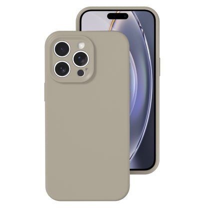 For iPhone 16 Pro Max Precise Hole Liquid Silicone Jelly Color Full Coverage Phone Case(Rock Gray) - iPhone 16 Pro Max Cases by buy2fix | Online Shopping UK | buy2fix