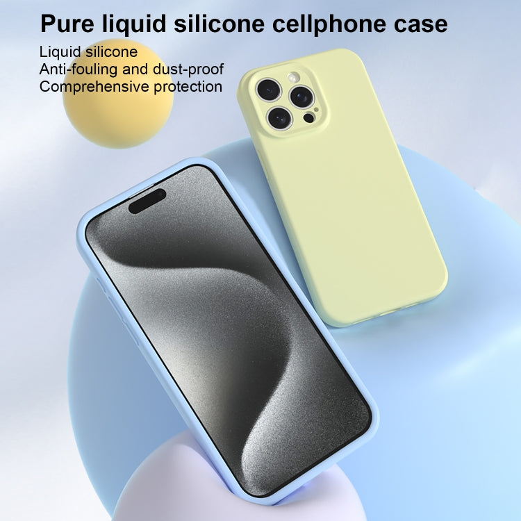 For iPhone 16 Plus Precise Hole Liquid Silicone Jelly Color Full Coverage Phone Case(Milk Yellow) - iPhone 16 Plus Cases by buy2fix | Online Shopping UK | buy2fix