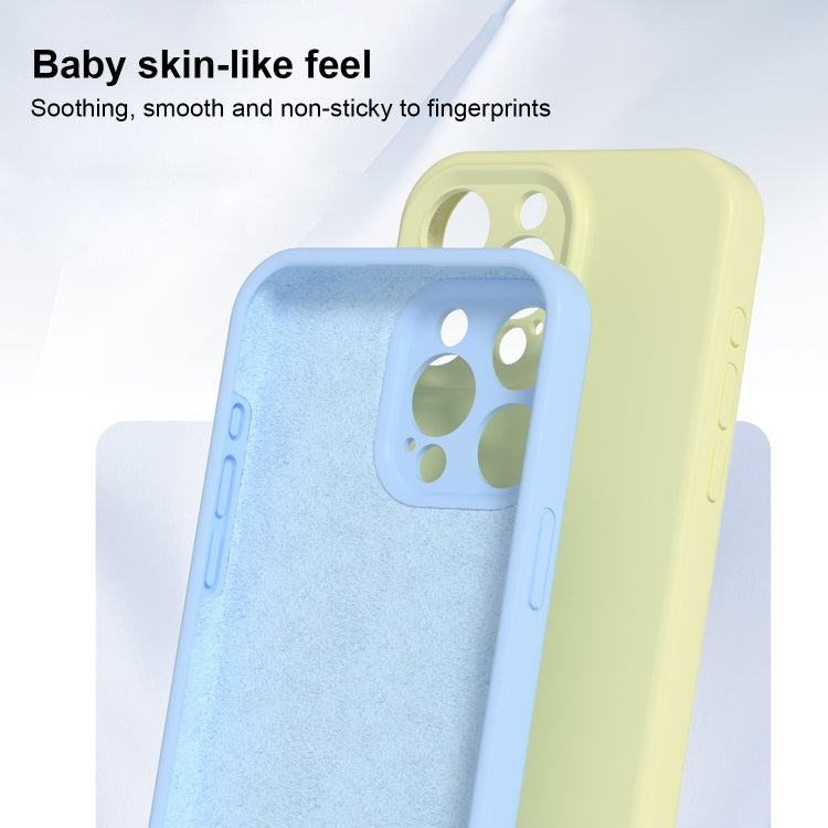 For iPhone 16 Pro Precise Hole Liquid Silicone Jelly Color Full Coverage Phone Case(Haze Blue) - iPhone 16 Pro Cases by buy2fix | Online Shopping UK | buy2fix