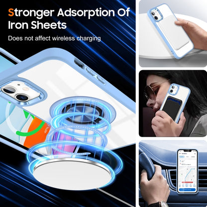 For iPhone 16 Plus Magnetic Rotating Ring Holder Phone Case(Light Blue) - iPhone 16 Plus Cases by buy2fix | Online Shopping UK | buy2fix