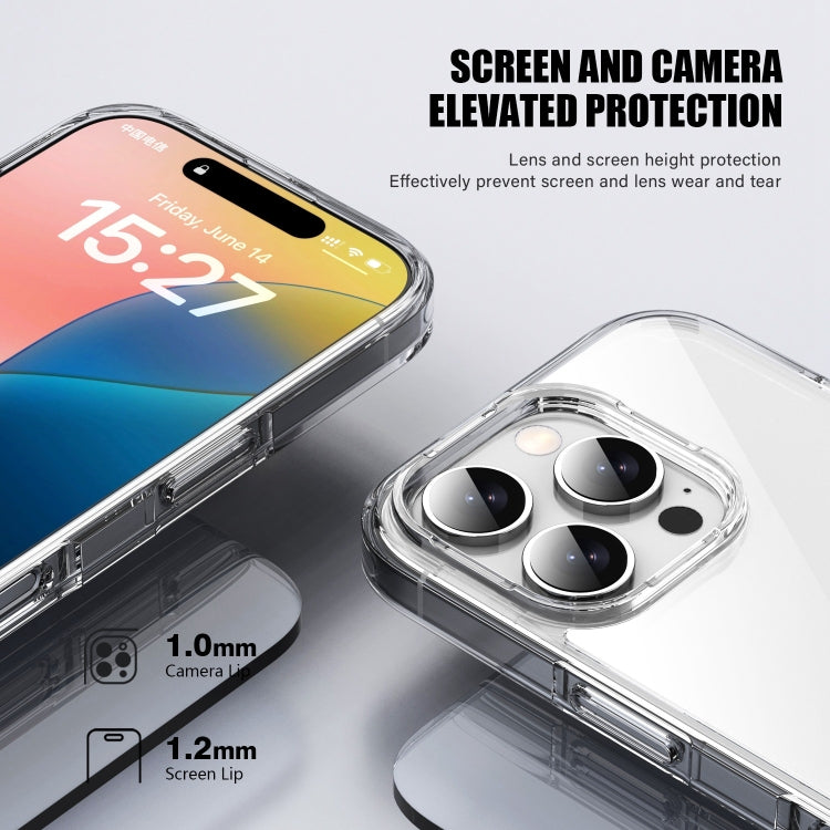 For iPhone 16 PC Hybrid TPU Full Coverage Shockproof Phone Case(Transparent Blue) - iPhone 16 Cases by buy2fix | Online Shopping UK | buy2fix