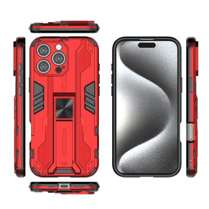 For iPhone 16 Pro Max Supersonic PC + TPU Holder Phone Case(Red) - iPhone 16 Pro Max Cases by buy2fix | Online Shopping UK | buy2fix