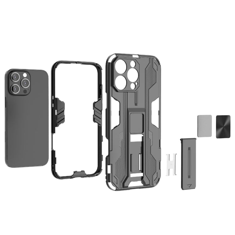 For iPhone 16 Pro Max Supersonic PC + TPU Holder Phone Case(Grey) - iPhone 16 Pro Max Cases by buy2fix | Online Shopping UK | buy2fix