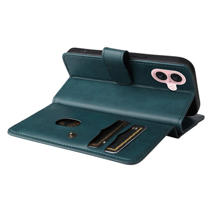 For iPhone 16 Multi-Function Wallet 10 Card Slots Leather Phone Case(Dark Green) - iPhone 16 Cases by buy2fix | Online Shopping UK | buy2fix