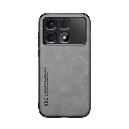 For Redmi K70 Ultra Skin Feel Magnetic Leather Back Phone Case(Light Grey) - Xiaomi Cases by buy2fix | Online Shopping UK | buy2fix