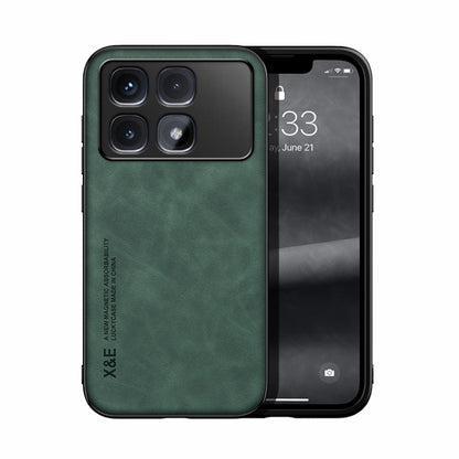 For Redmi K70 Ultra Skin Feel Magnetic Leather Back Phone Case(Green) - Xiaomi Cases by buy2fix | Online Shopping UK | buy2fix