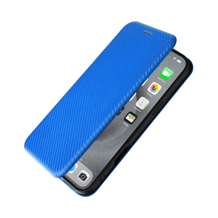 For iPhone 16 Pro Max Carbon Fiber Texture Flip Leather Phone Case(Blue) - iPhone 16 Pro Max Cases by buy2fix | Online Shopping UK | buy2fix