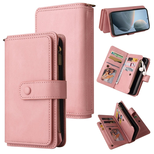 For Xiaomi Poco F6 Pro Skin Feel Multi Card Slots Zipper Wallet Leather Phone Case(Pink) - Xiaomi Cases by buy2fix | Online Shopping UK | buy2fix