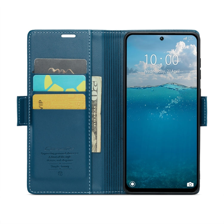 For Redmi 13 CaseMe 023 Butterfly Buckle Litchi Texture RFID Anti-theft Leather Phone Case(Blue) - Redmi 13 Cases by CaseMe | Online Shopping UK | buy2fix