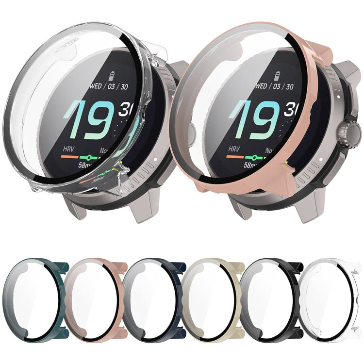 For Suunto Race S PC + Tempered Glass Film Integrated Watch Protective Case(Black) - Watch Case by buy2fix | Online Shopping UK | buy2fix