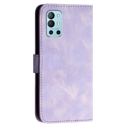 For OnePlus 11 YX0080 Grid Butterfly Embossed Pattern Flip Leather Phone Case with Lanyard(Light Purple) - OnePlus Cases by buy2fix | Online Shopping UK | buy2fix