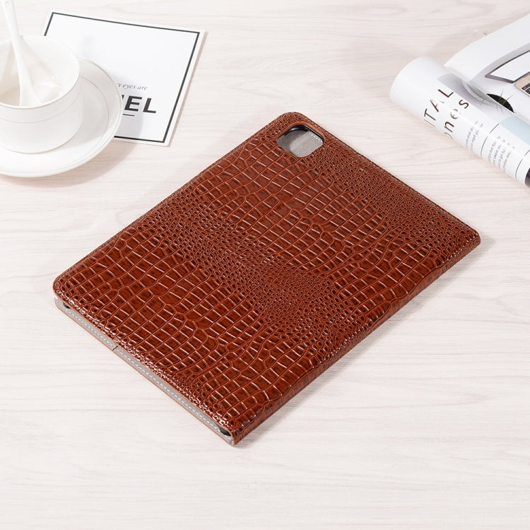 For iPad Pro 11 2024 Crocodile Texture Leather Tablet Case(Brown) - iPad Pro 11 2024 Cases by buy2fix | Online Shopping UK | buy2fix