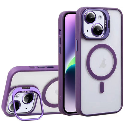 For iPhone 14 U1 Invisible Lens Holder Acrylic + TPU MagSafe Magnetic Phone Case(Dark Purple) - iPhone 14 Cases by buy2fix | Online Shopping UK | buy2fix