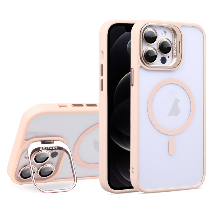 For iPhone 12 Pro U1 Invisible Lens Holder Acrylic + TPU MagSafe Magnetic Phone Case(Pink) - iPhone 12 / 12 Pro Cases by buy2fix | Online Shopping UK | buy2fix