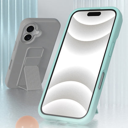 For iPhone 16 Plus Liquid Silicone Holder Phone Case(Titanium Grey) - iPhone 16 Plus Cases by buy2fix | Online Shopping UK | buy2fix