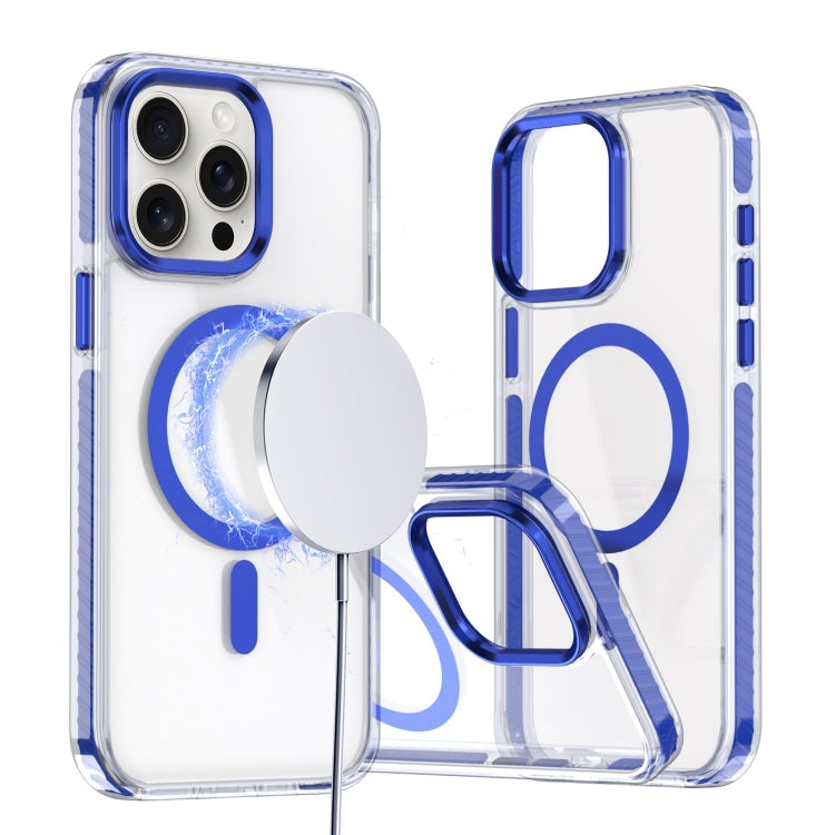 For iPhone 15 Pro Two-color TPU Hybrid PC MagSafe Phone Case(Blue) - iPhone 15 Pro Cases by buy2fix | Online Shopping UK | buy2fix