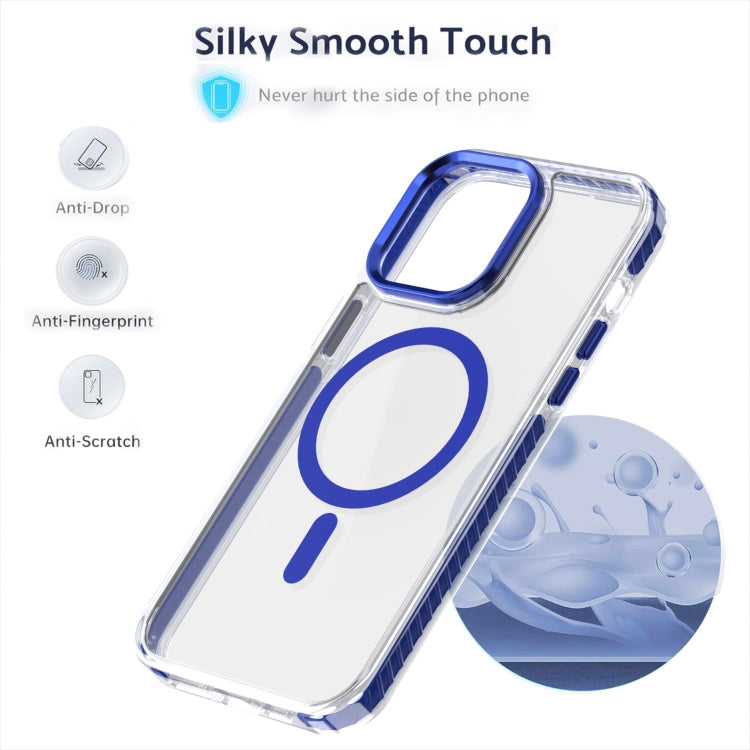 For iPhone 15 Pro Two-color TPU Hybrid PC MagSafe Phone Case(Blue) - iPhone 15 Pro Cases by buy2fix | Online Shopping UK | buy2fix