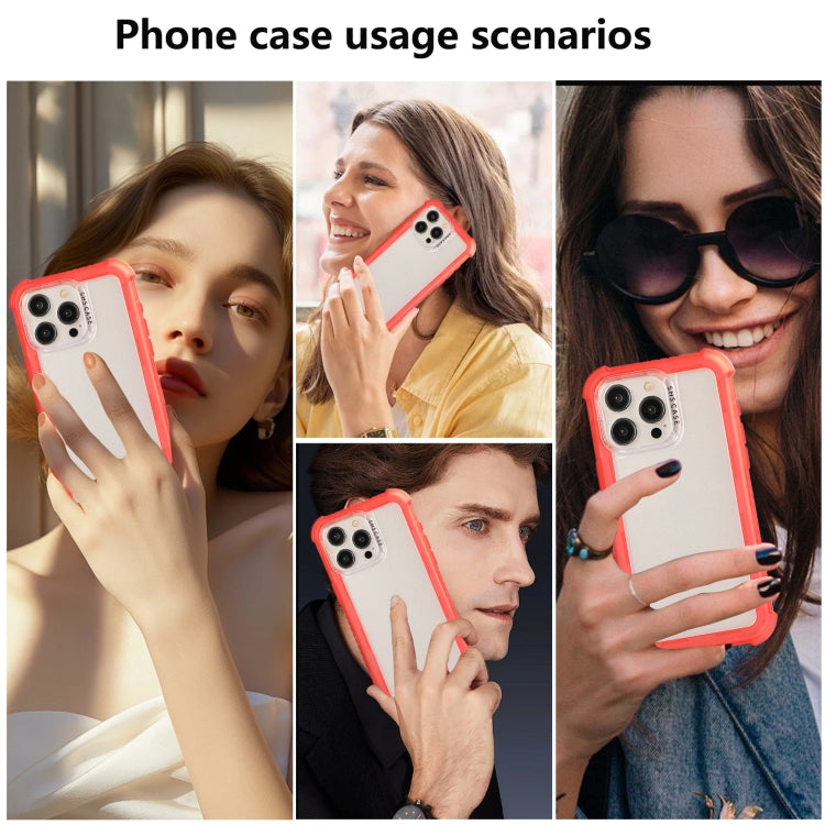 For iPhone 16 Pro Transparent Matte TPU Hybrid PC 3-in-1 Phone Case(Orange) - iPhone 16 Pro Cases by buy2fix | Online Shopping UK | buy2fix