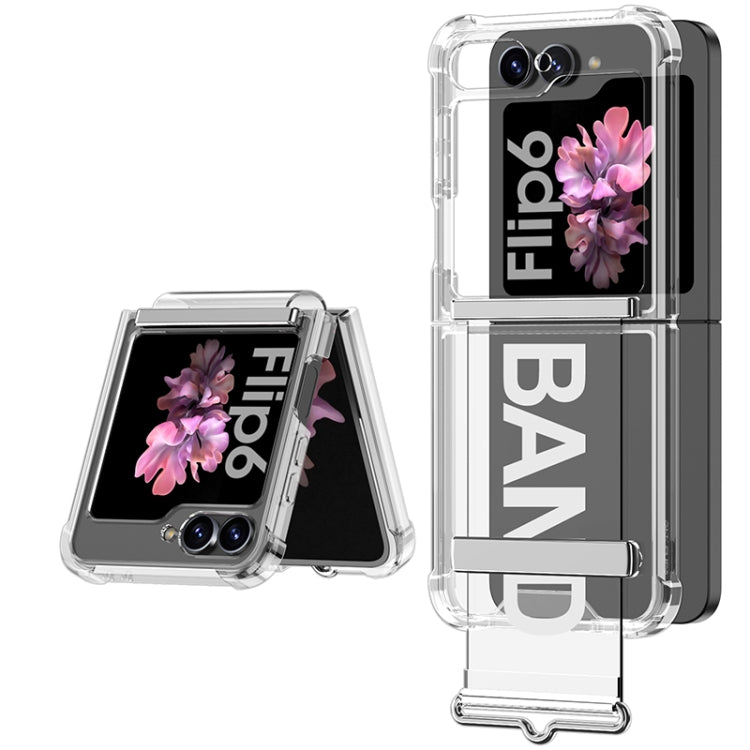 For Samsung Galaxy Z Flip6 GKK Clear Airbag Wristband Holder Phone Case(Transparent Silver) - Galaxy Z Flip6 5G Cases by GKK | Online Shopping UK | buy2fix