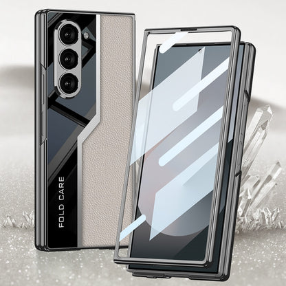 For Samsung Galaxy Z Fold6 GKK Integrated Plating TPU + Leather Supercar Full Coverage Phone Case(Titanium Grey) - Galaxy Z Fold6 5G Cases by GKK | Online Shopping UK | buy2fix