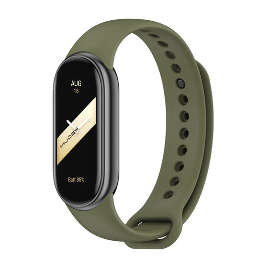 For Xiaomi Smart Band 9 / 8 MIJOBS Metal Buckle Solid Color Silicone Watch Band(Army Green) - Watch Bands by MIJOBS | Online Shopping UK | buy2fix