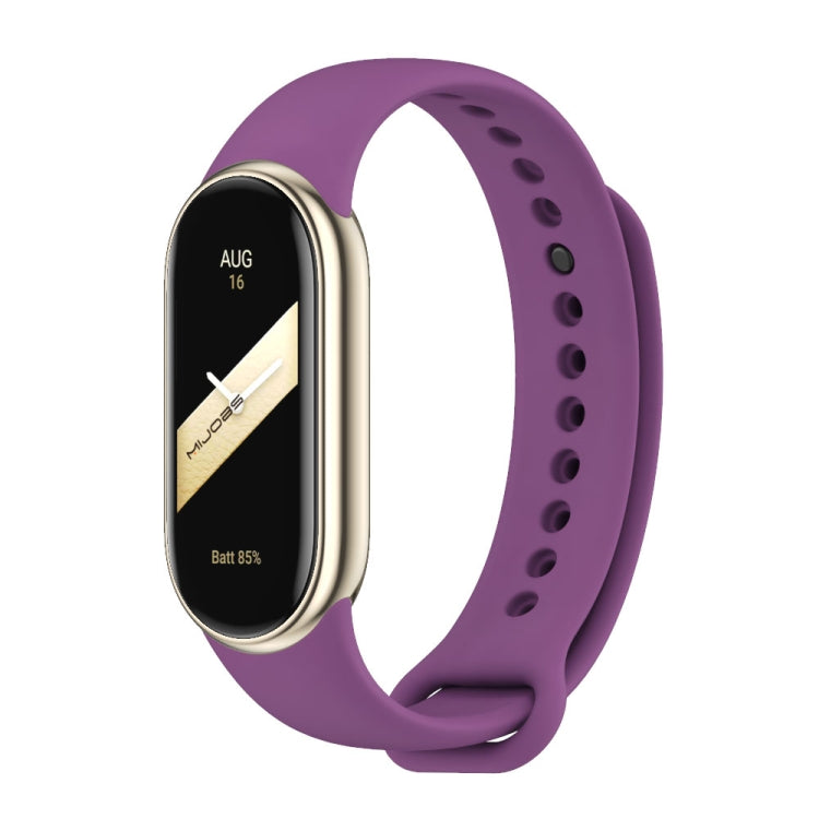 For Xiaomi Smart Band 9 / 8 MIJOBS Metal Buckle Solid Color Silicone Watch Band(Purple) - Watch Bands by MIJOBS | Online Shopping UK | buy2fix