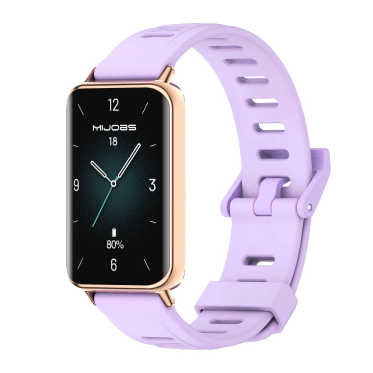 For Honor Band 9 MIJOBS Flat Hole Breathable TPU Watch Band(Taro Purple Rose Gold) - Watch Bands by MIJOBS | Online Shopping UK | buy2fix