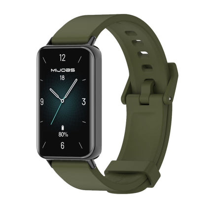 For Honor Band 9 MIJOBS Solid Color Silicone Watch Band(Army Green Black) - Watch Bands by MIJOBS | Online Shopping UK | buy2fix