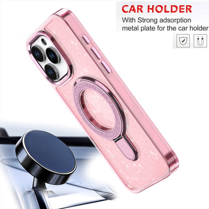 For iPhone 16 Pro Max Glitter Ring Holder MagSafe Phone Case(Pink) - iPhone 16 Pro Max Cases by buy2fix | Online Shopping UK | buy2fix